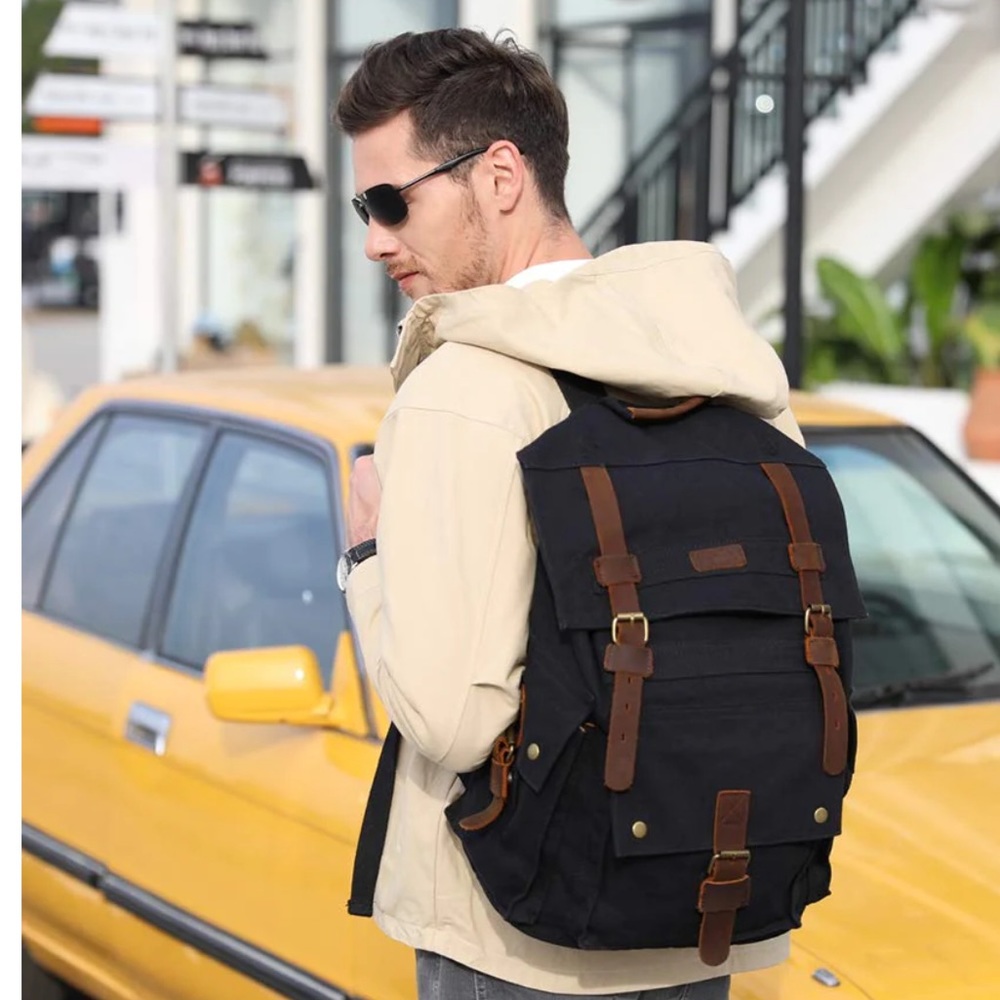 Stylish Black and Brown Backpack